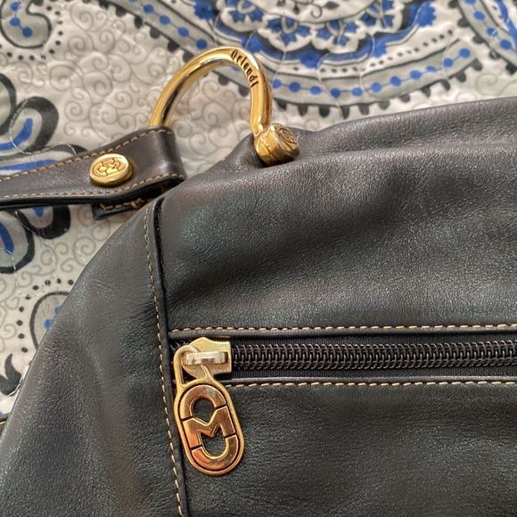 Marino Orlandi Black Soft Leather Shoulder Tote Bag Purse - Picture 14 of 16